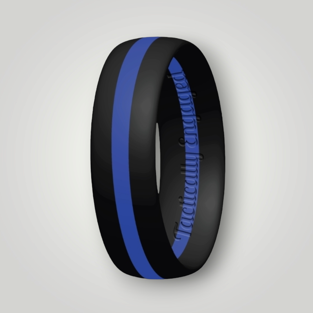 Blue Stripe Silicone Ring