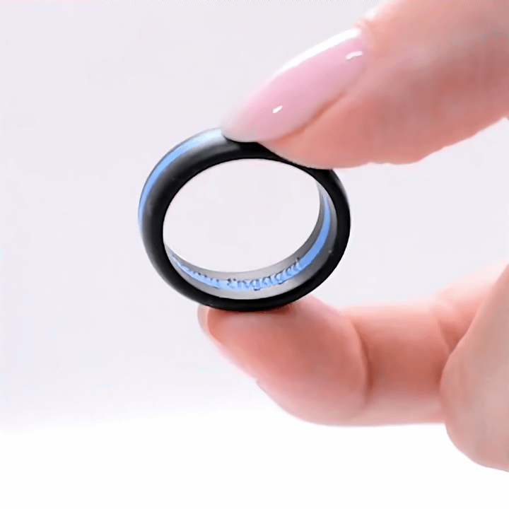 Blue Stripe - Silicone Ring