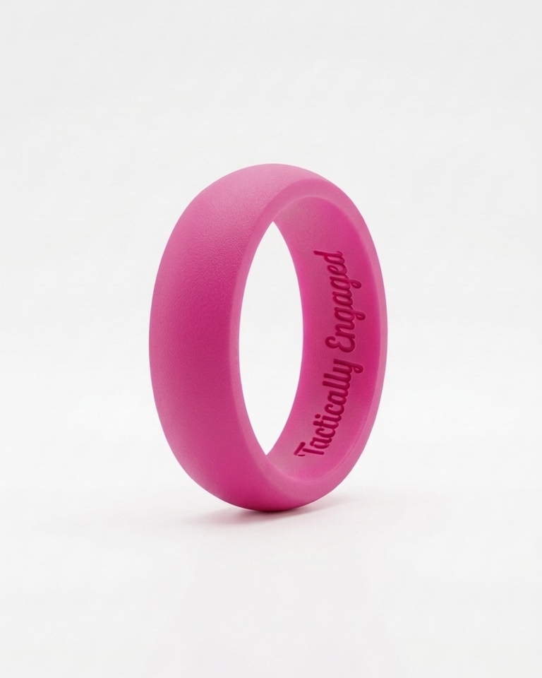 Pink ring with 'Tactically Engaged' text on a white background