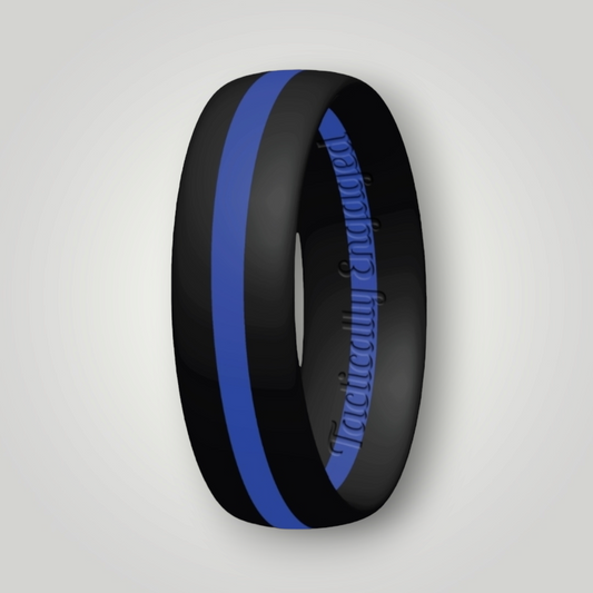 Blue Stripe - Silicone Ring