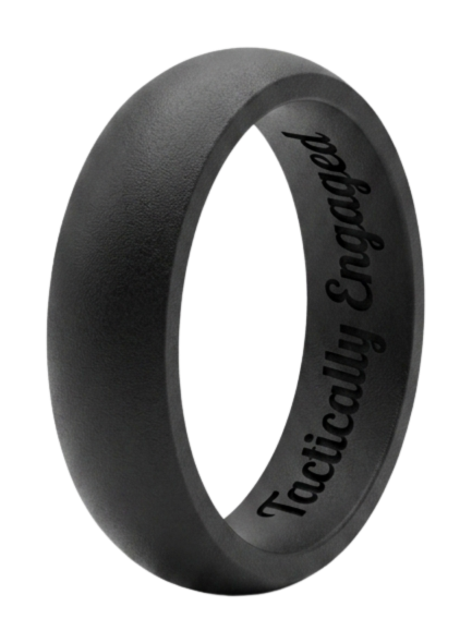Thin classic black silicone ring